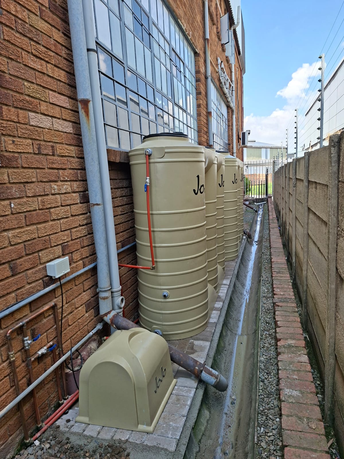 Completed water-system installation and pipework